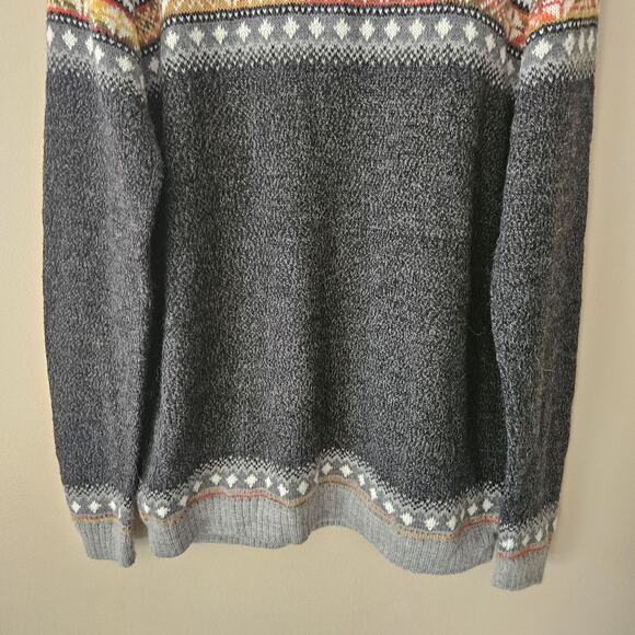 Artesanias Alpaca Blend 1/4 Quarter Zip Mock Sweater Fair Isles Men's Large - Picture 10 of 10